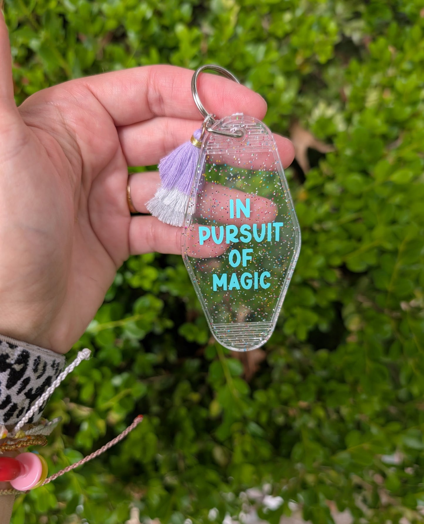 In Pursuit of Magic Glitter Motel Keychain