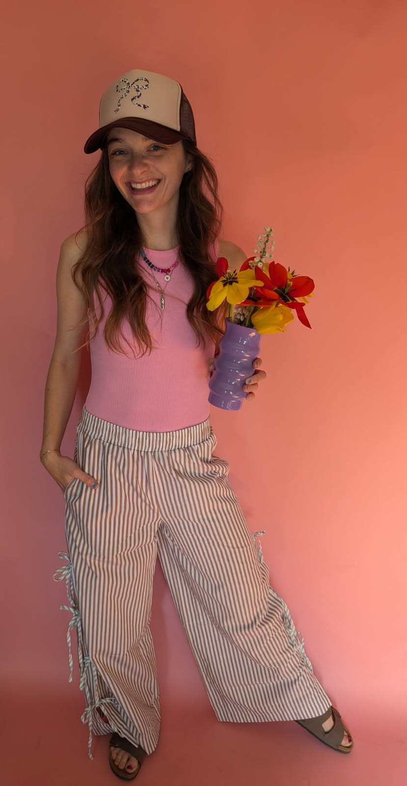 Bow-hemian Cocoa Stripe Pants