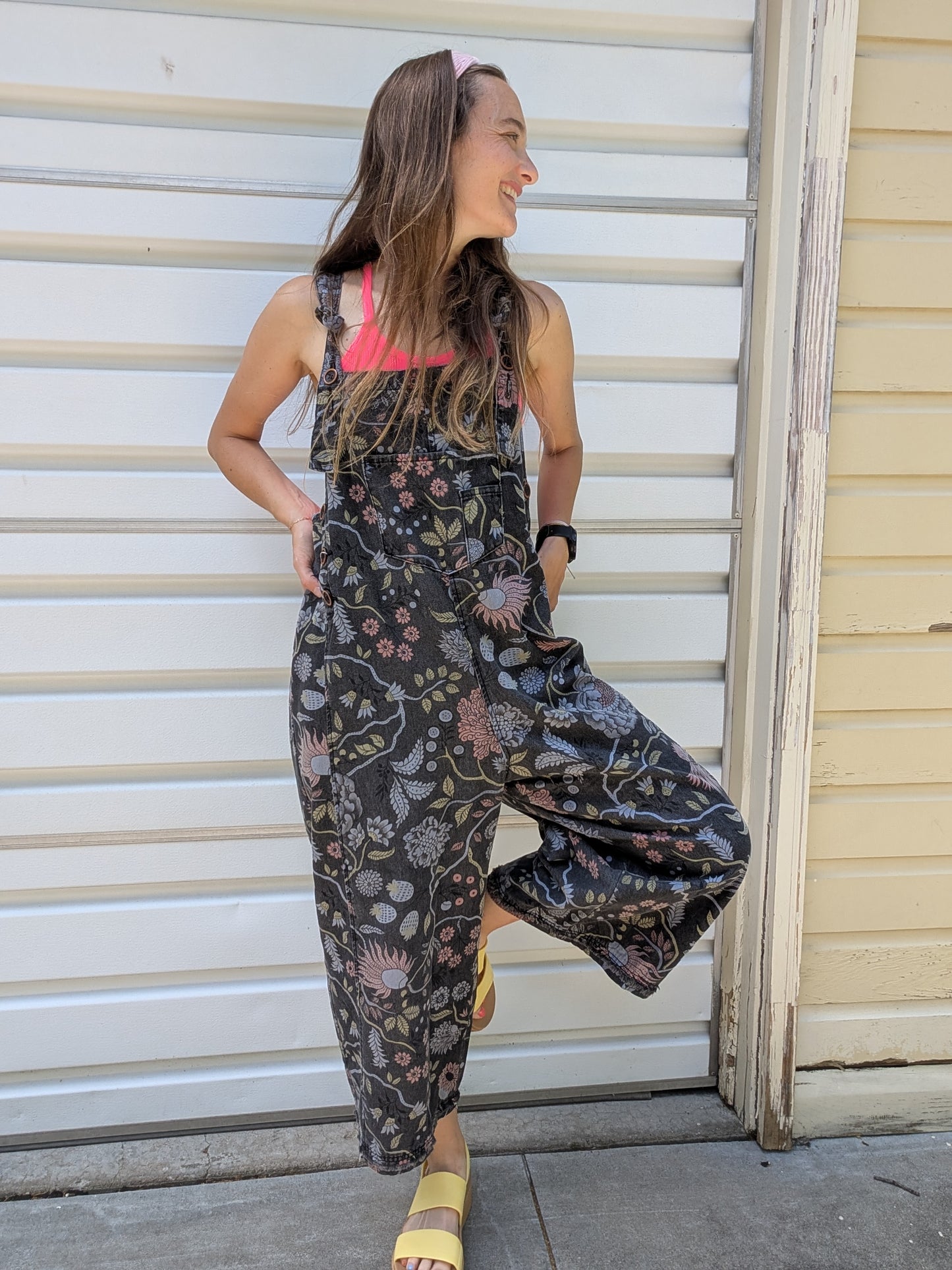 Midnight Bloom Overalls