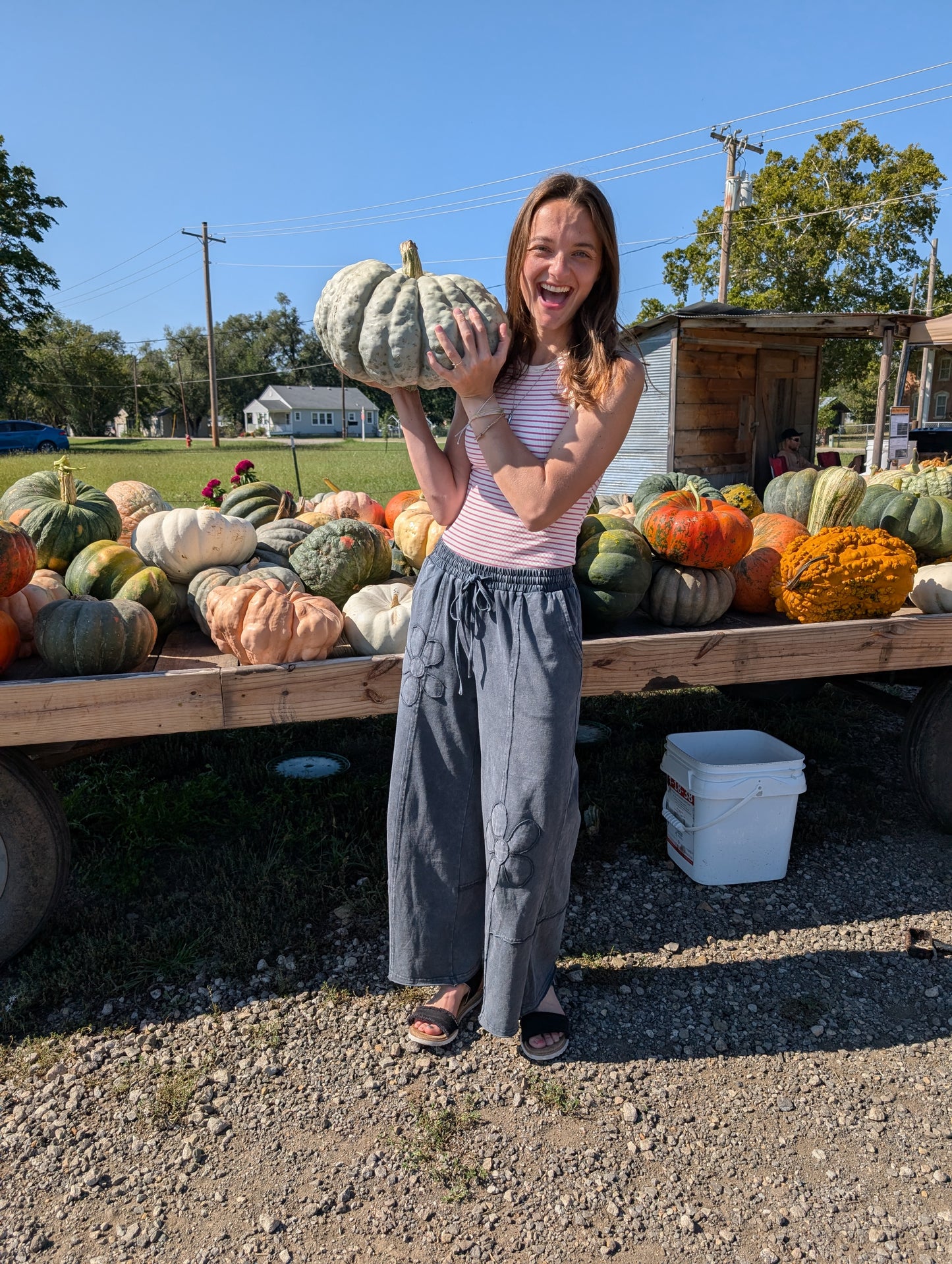 Patchwork Bloom Wide-Leg Pants