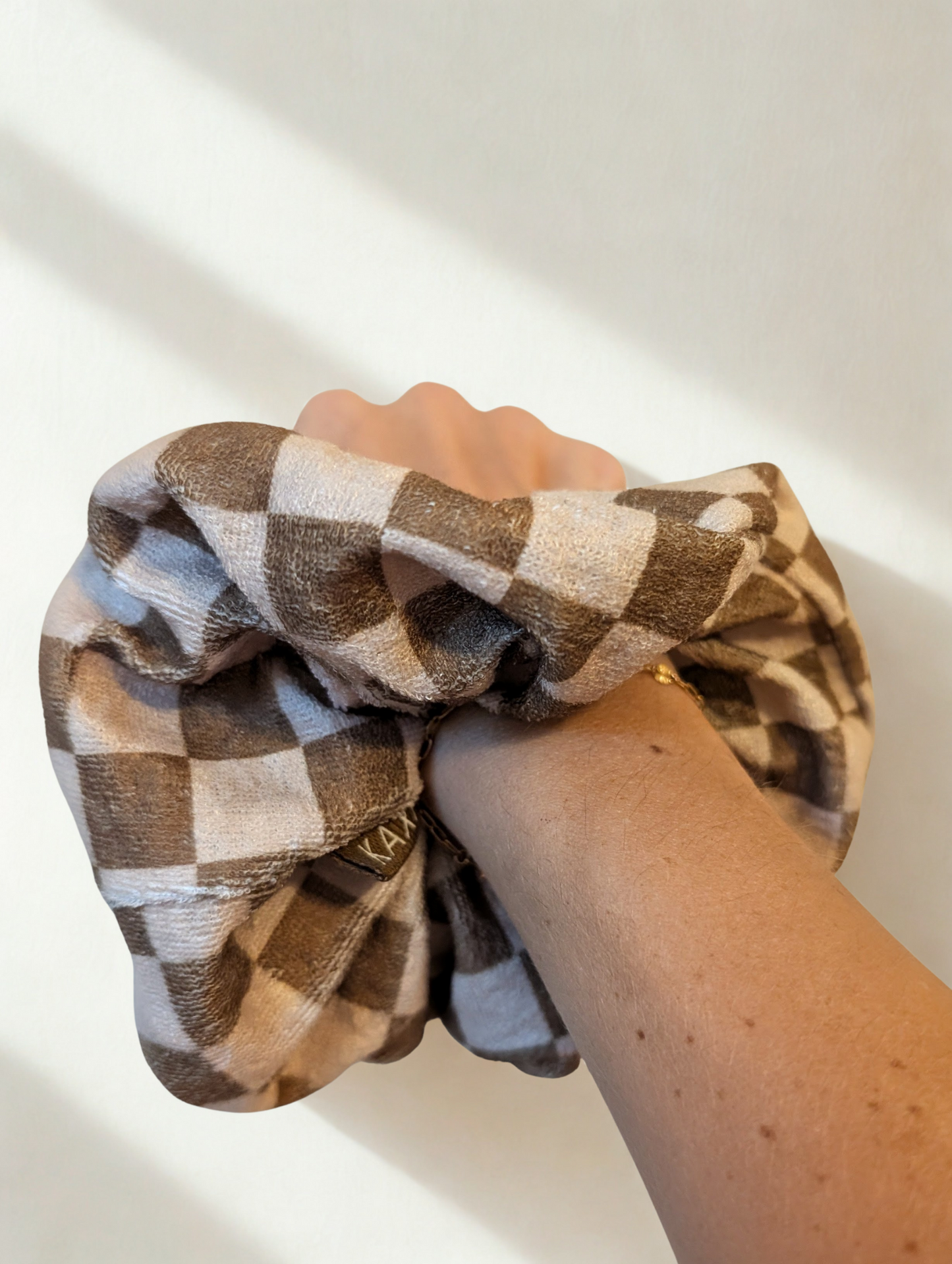 Checkered Oversized Scrunchie