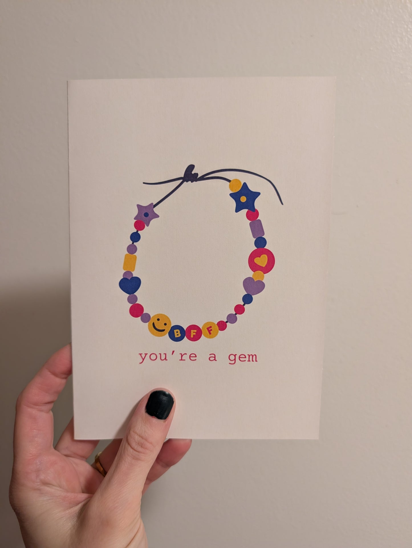 You're A Gem Friendship Bracelet - Greeting Card