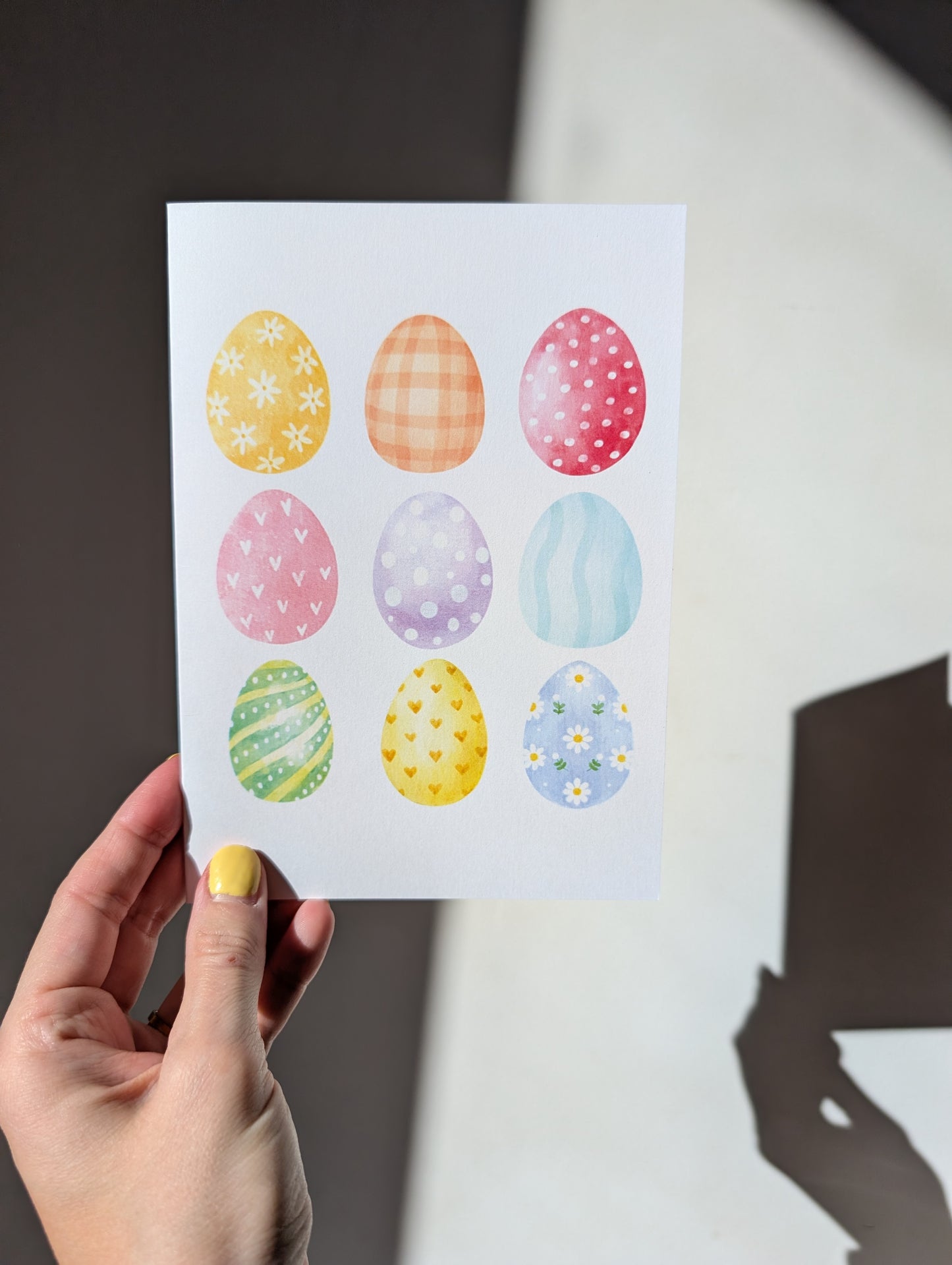 Watercolor Patterned Easter Eggs - Greeting Card