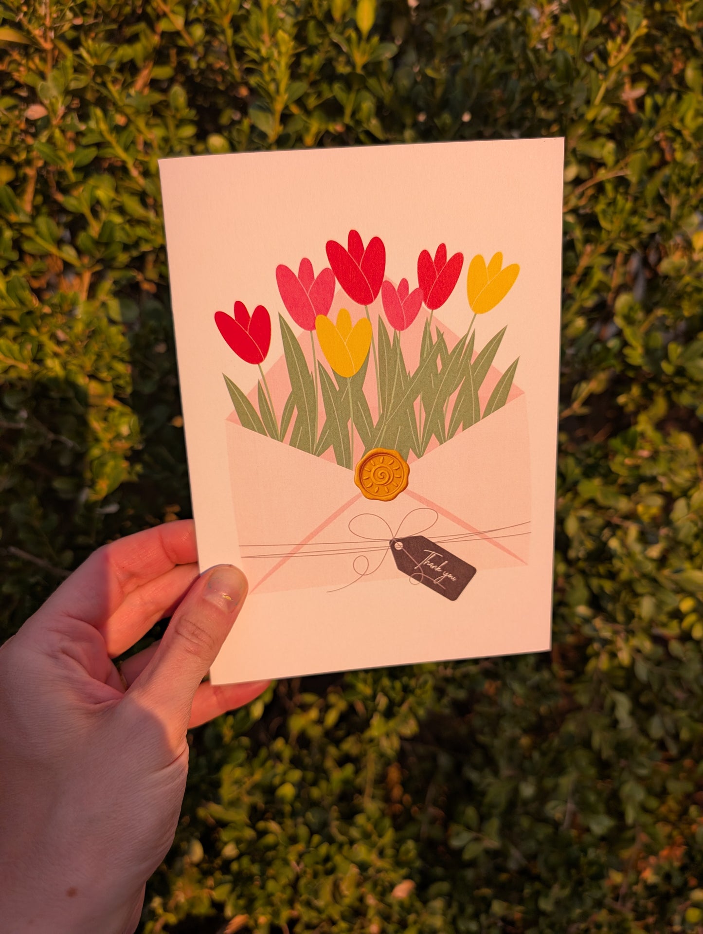 Tulip Envelope Floral Thank You Card - Greeting Card