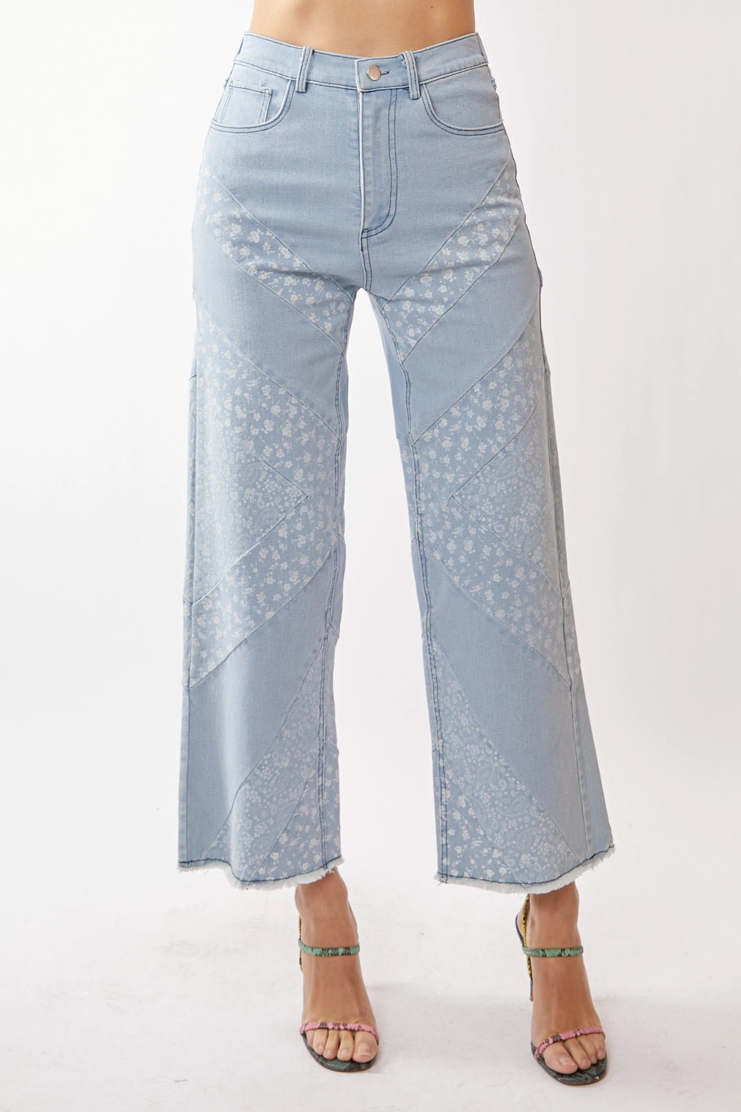 The Meadow Patchwork Cropped Jeans