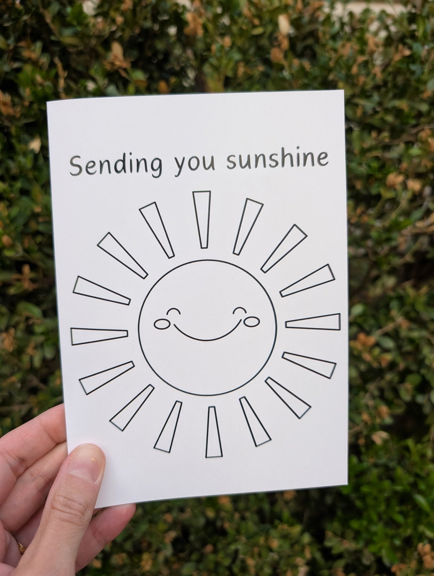Color Your Own - Sending Sunshine - Greeting Card