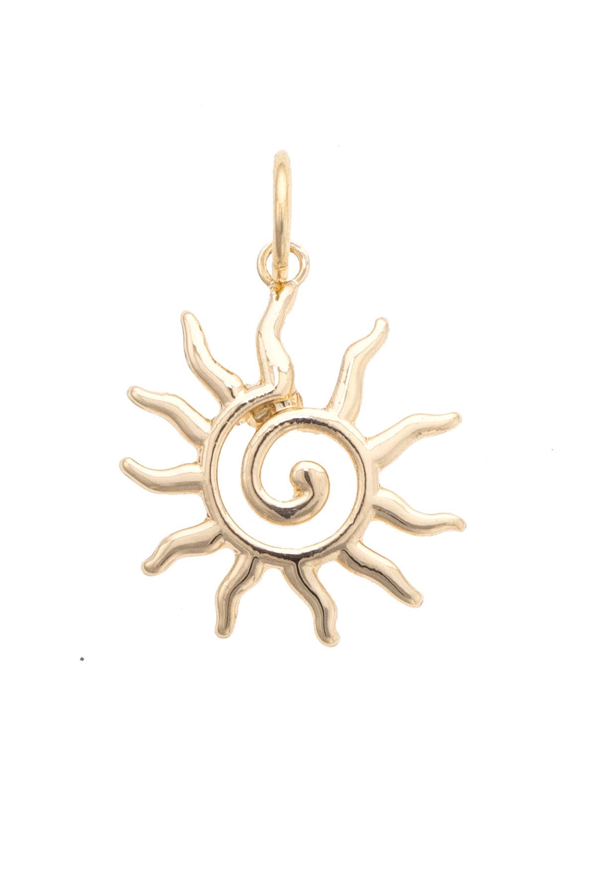 Swirl Sun Charm in Shiny Gold