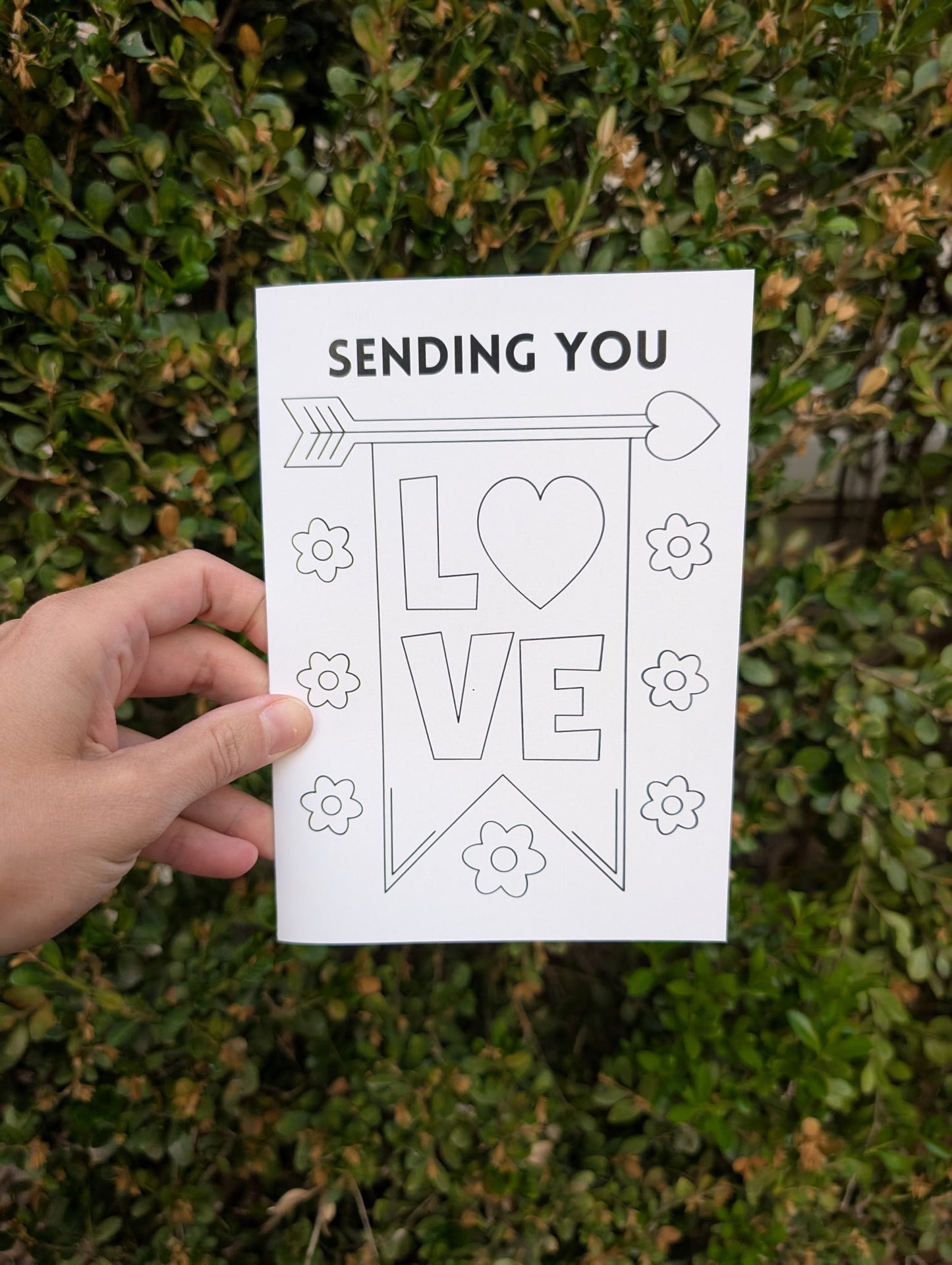 Color Your Own - Sending You Love - Greeting Card