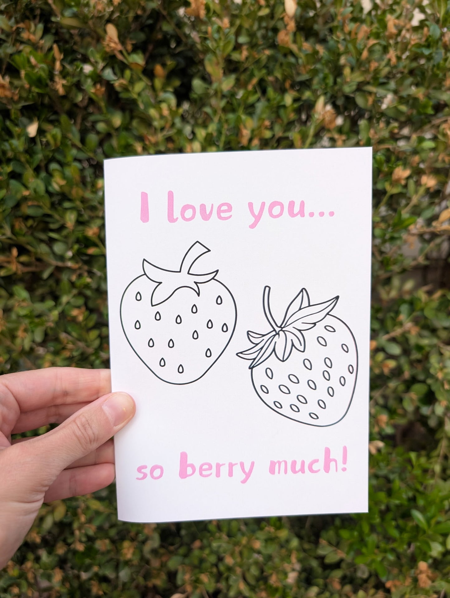 Color Your Own - Berry Much - Greeting Card