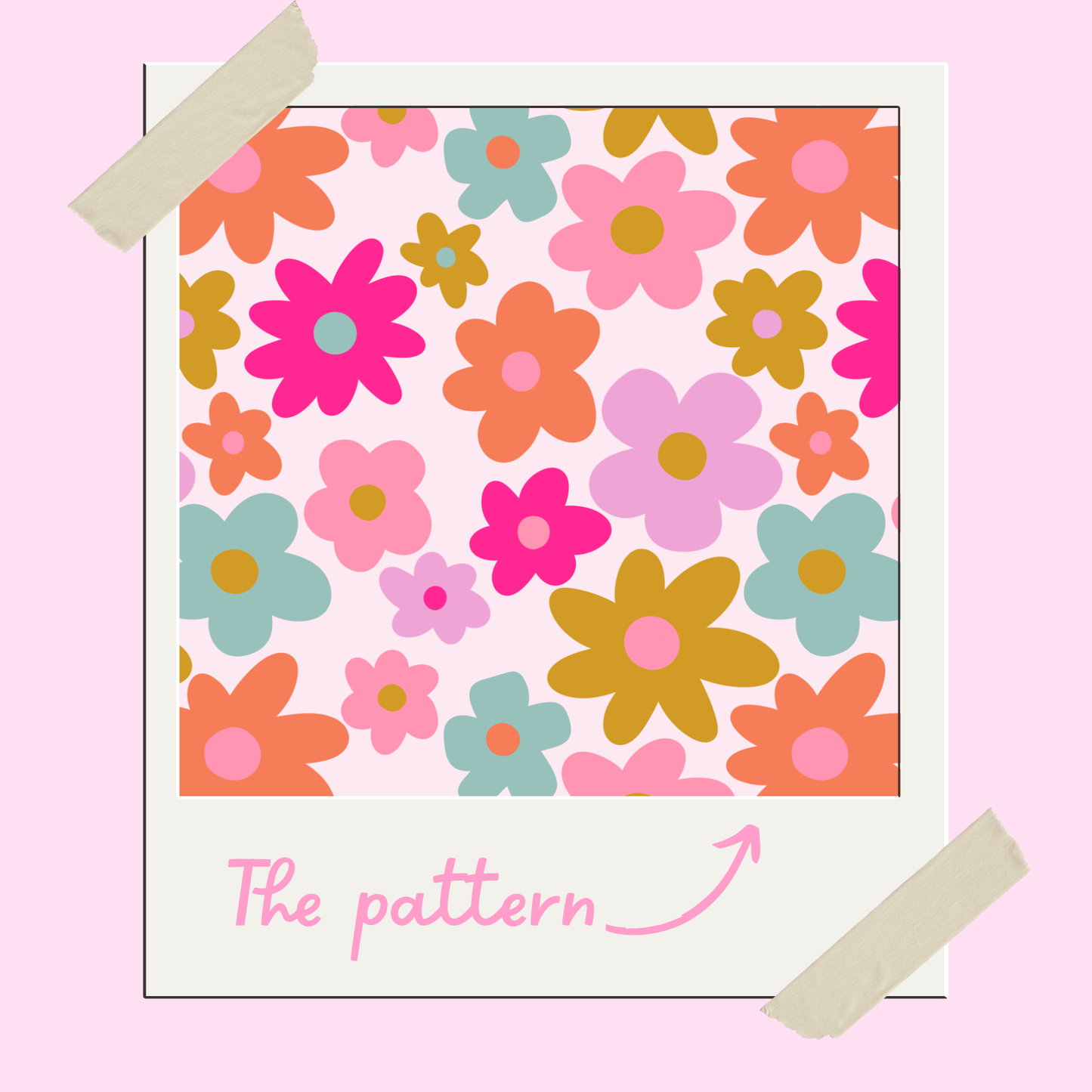 Retro Floral Scrunchie