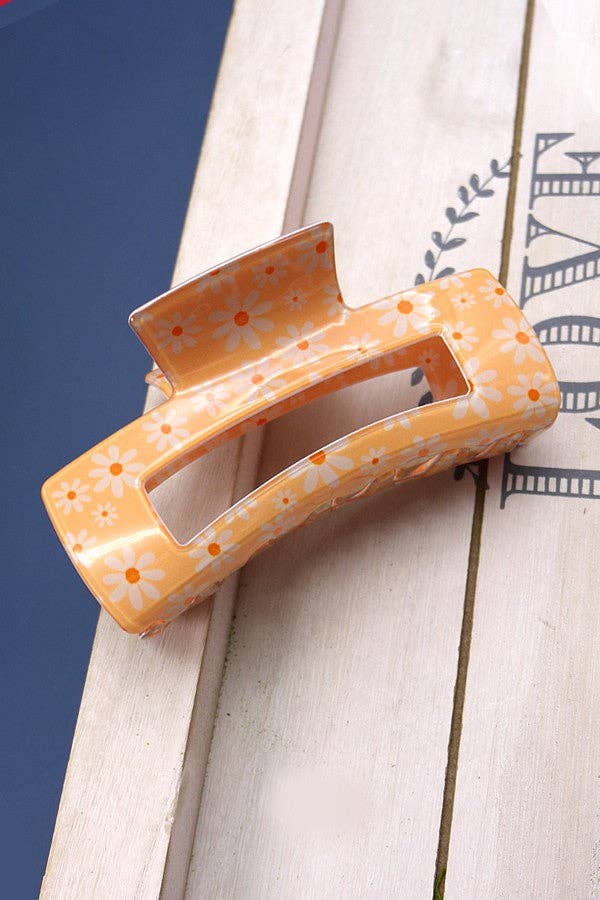 Orange Daisy Claw Clip