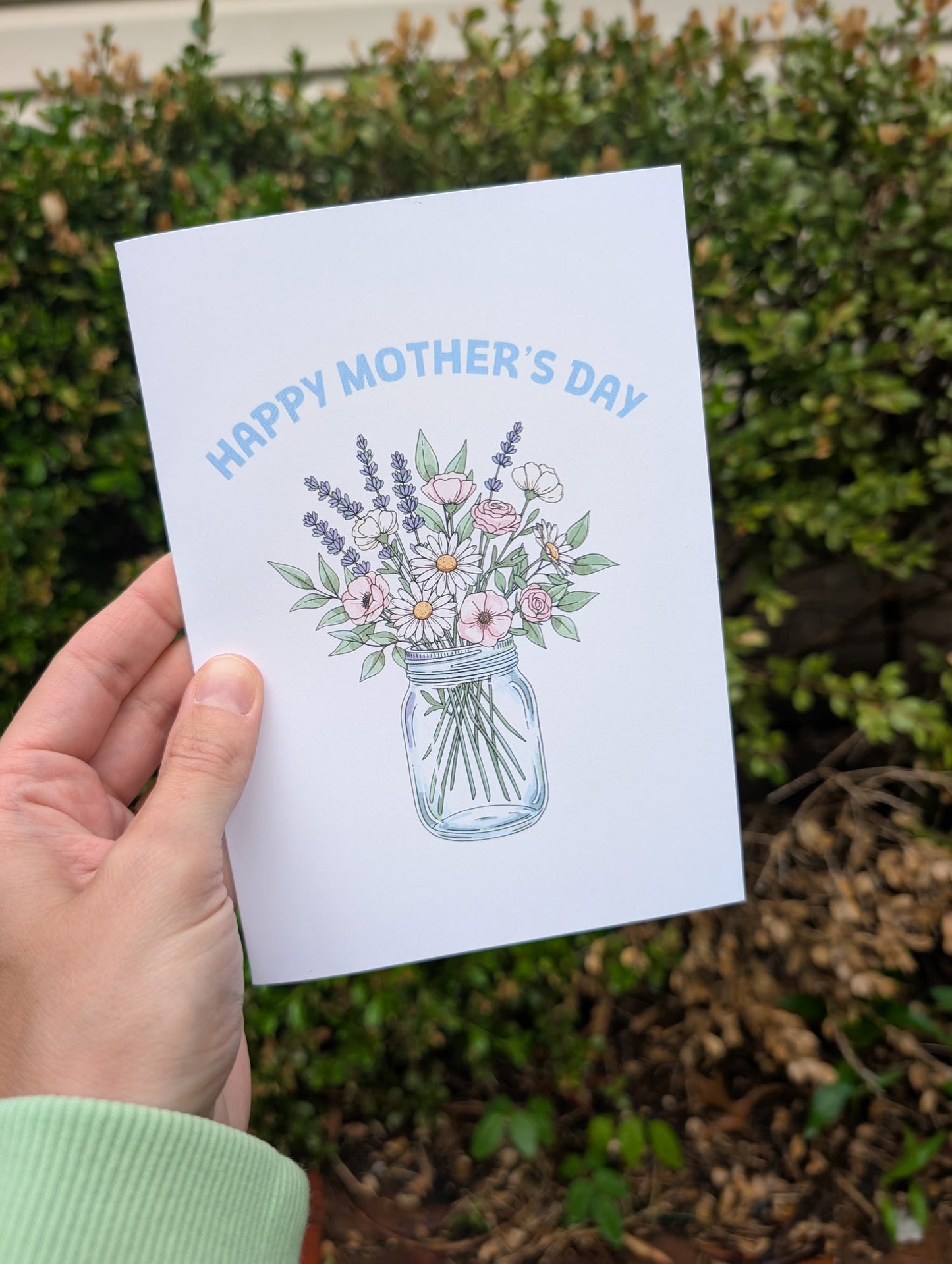 Mother's Day Floral Mason Jar- Greeting Card