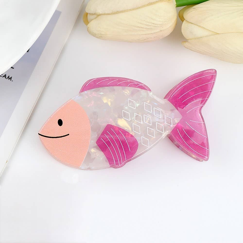 Iridescent Fish Claw Clip