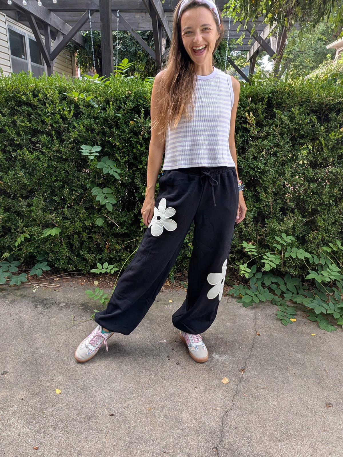 Daisy Daze Black Joggers
