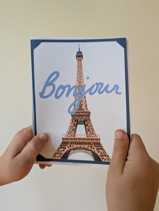 Parisian "Bonjour" Card (Eiffel Tower)- EJU