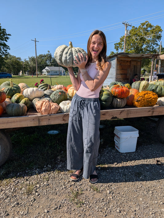 Patchwork Bloom Wide-Leg Pants