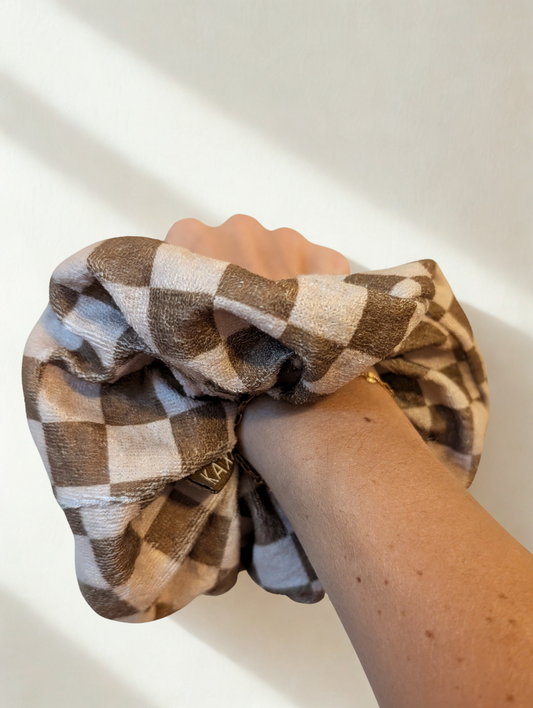 Checkered Oversized Scrunchie