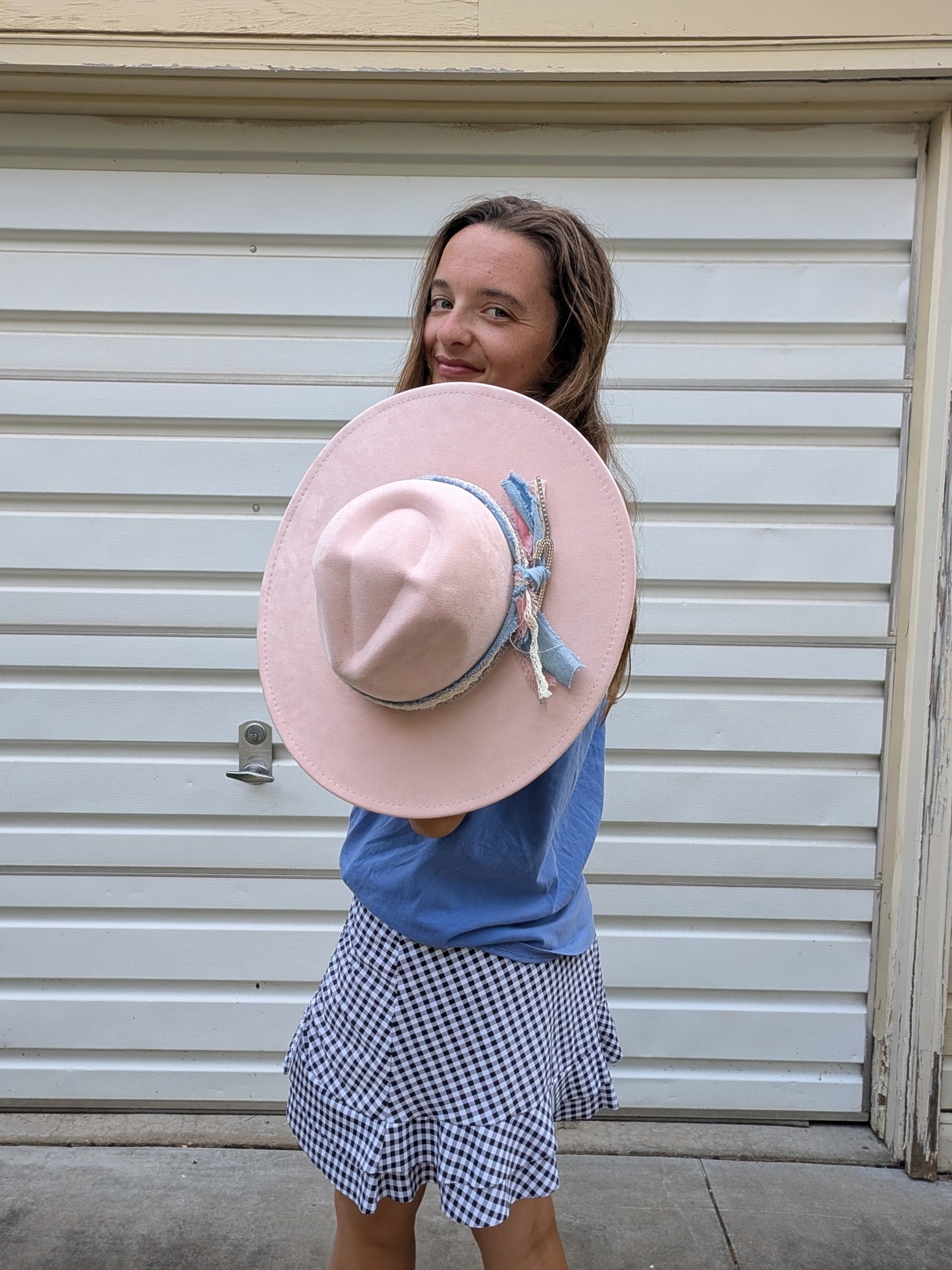 Find the Sun - Imperfectly Perfect Wide-Brim Fedora – Blush Pink