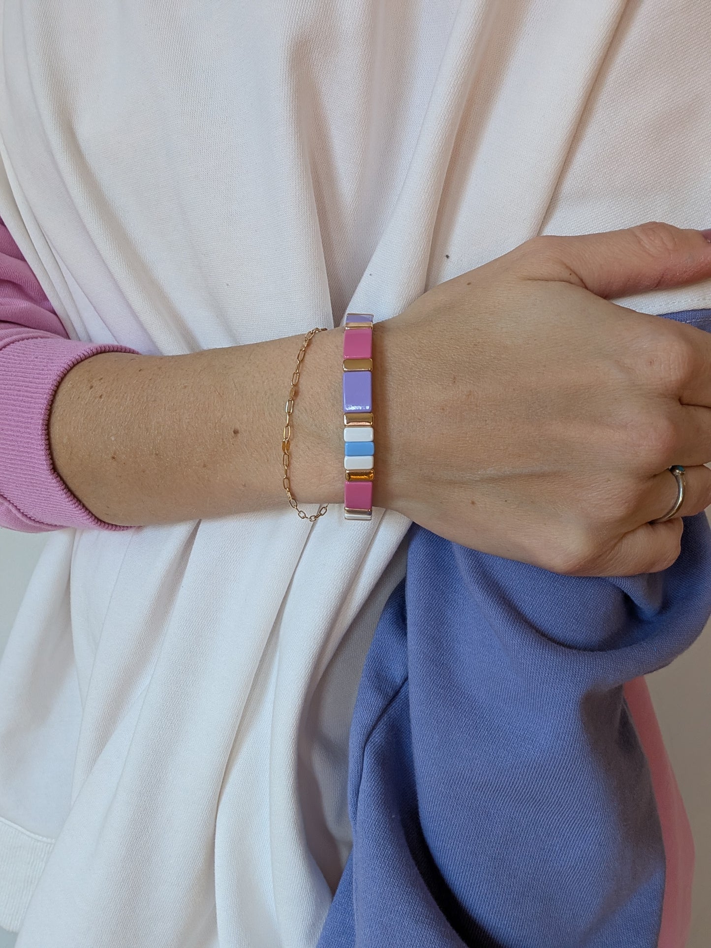 Cotton Candy Tile Bracelet