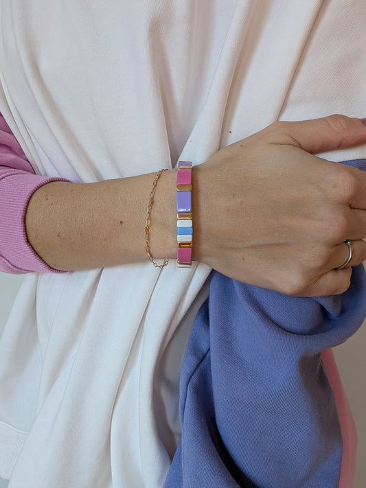 Cotton Candy Tile Bracelet