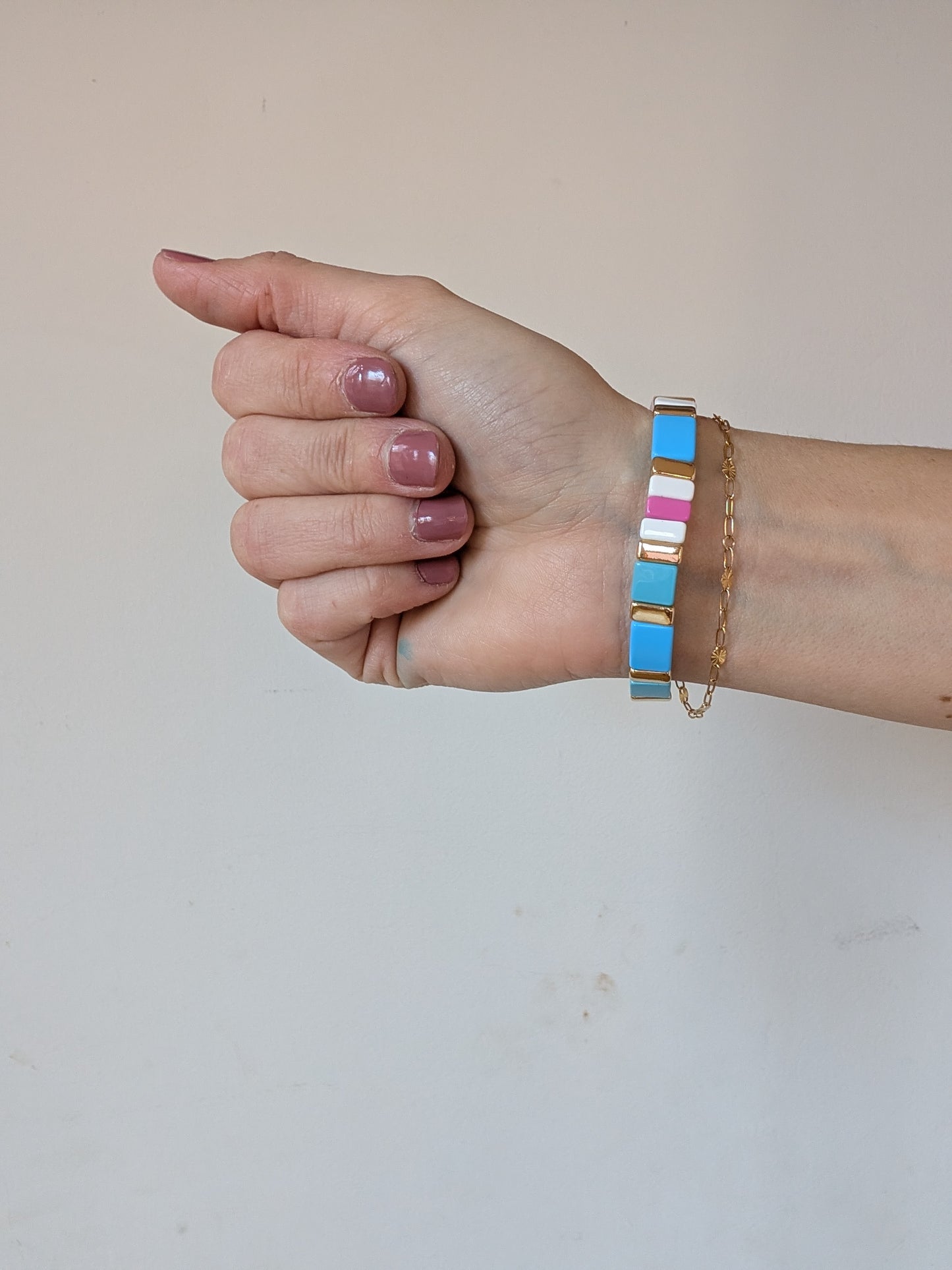 Cotton Candy Tile Bracelet