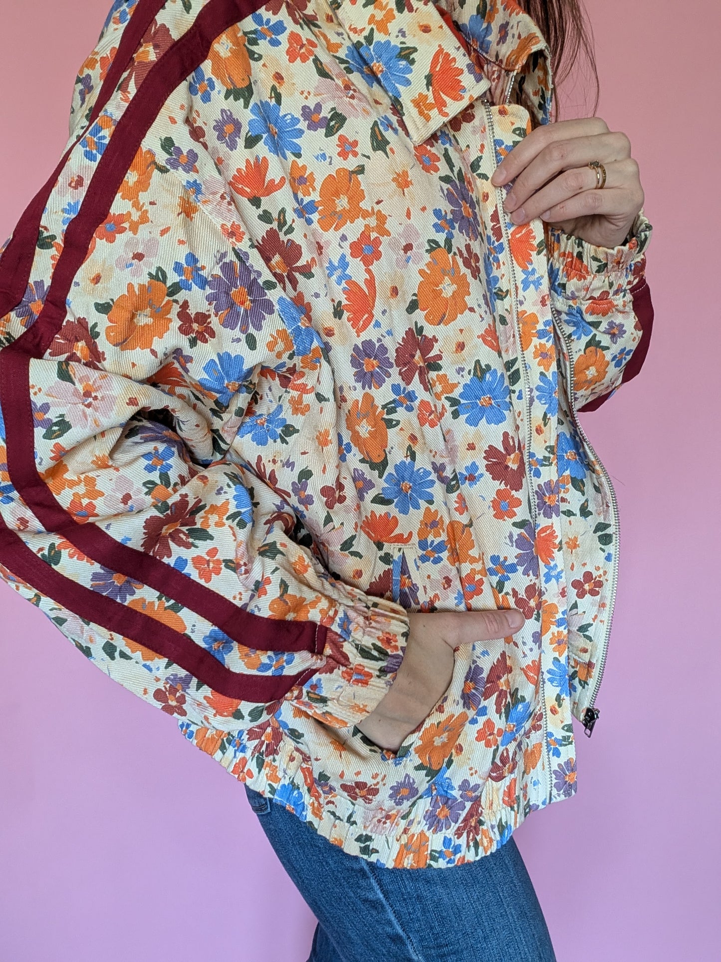 The Floral Varsity Zip