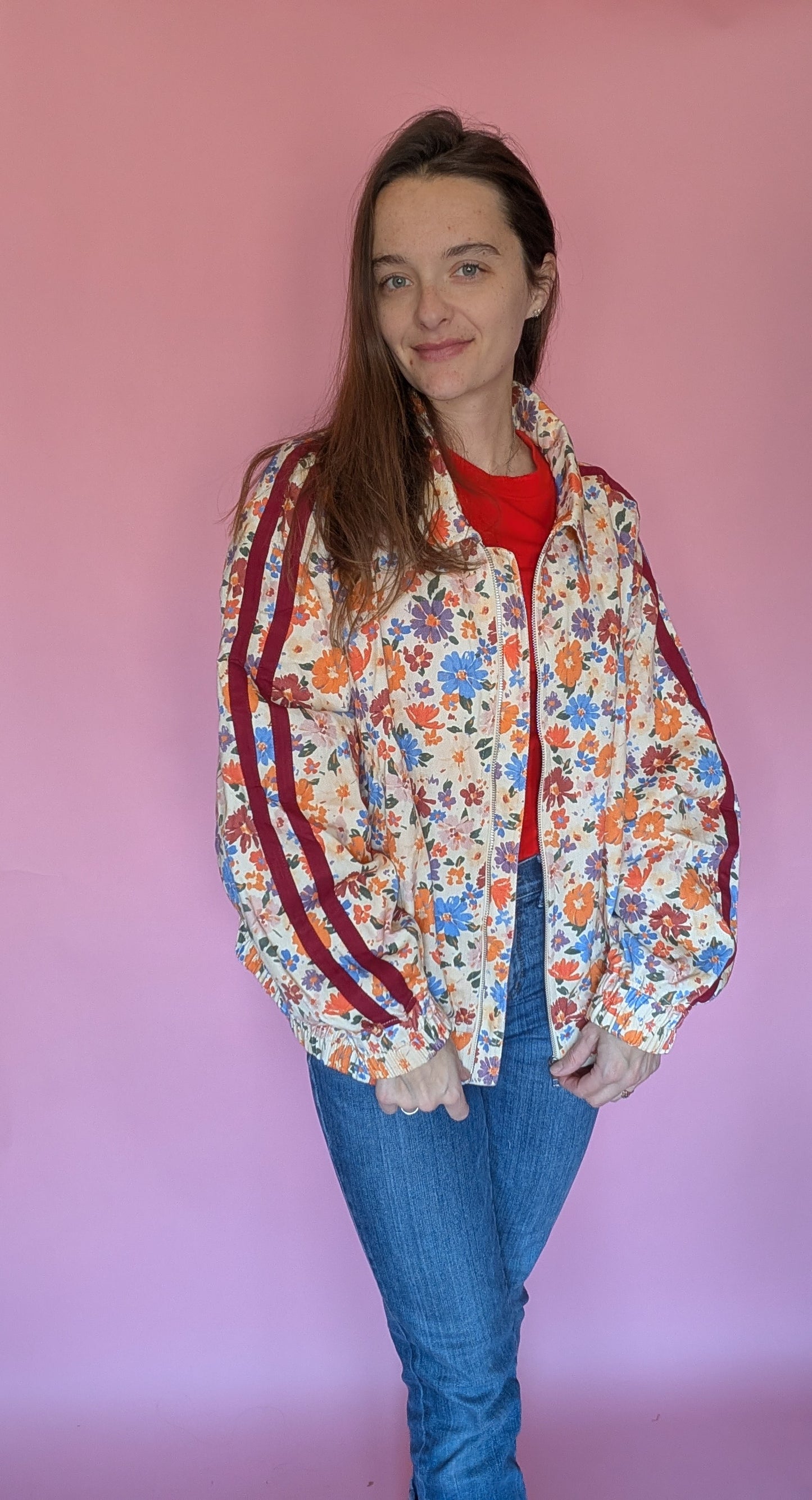 The Floral Varsity Zip