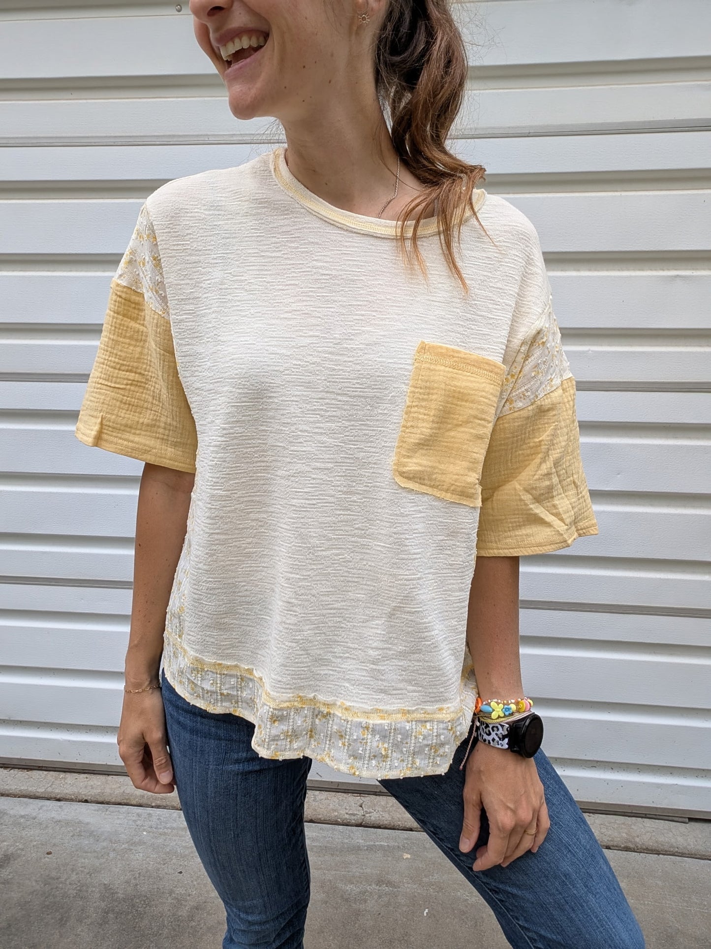 Sun-Drenched Mixed Media Tee