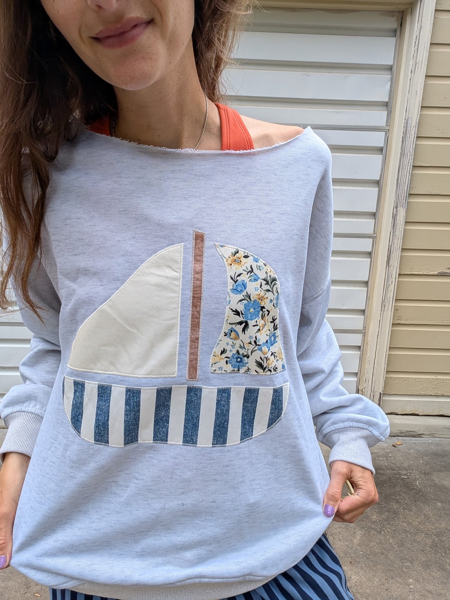 Coastal Calm Sailboat Sweatshirt