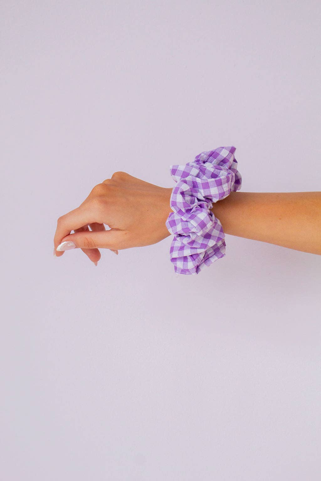 Lavender Gingham Jumbo Scrunchie