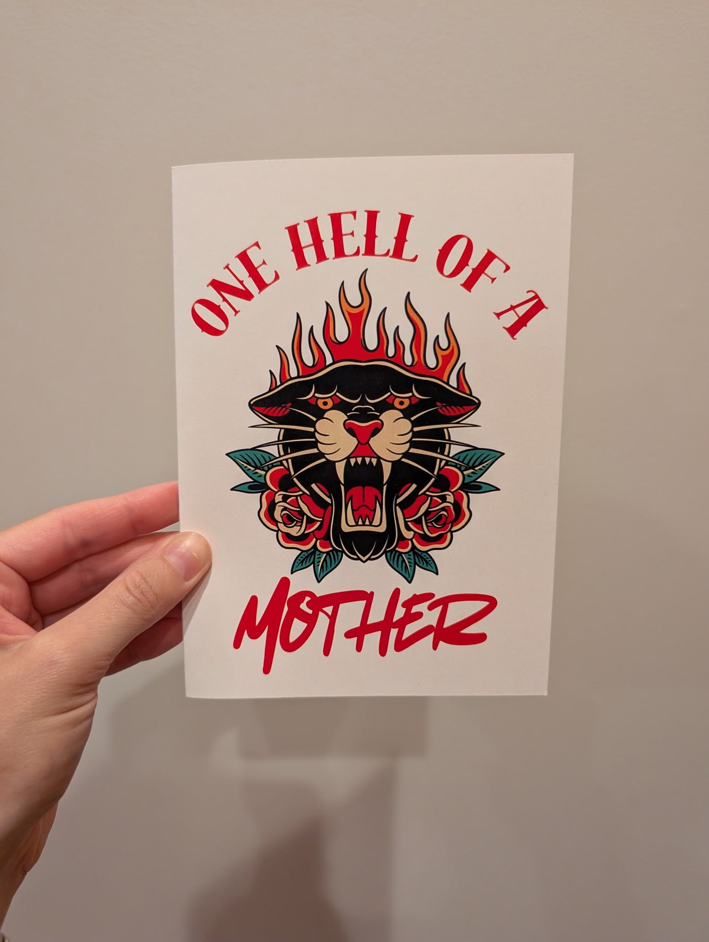 "One Hell of a Mother" Retro Card