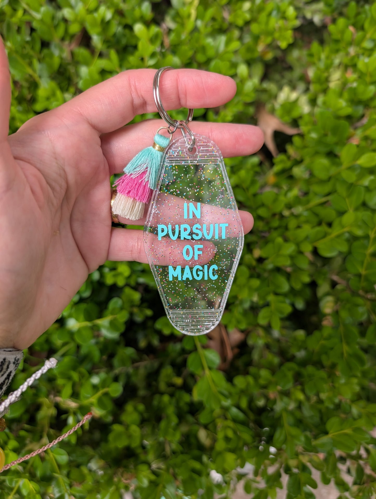 In Pursuit of Magic Glitter Motel Keychain