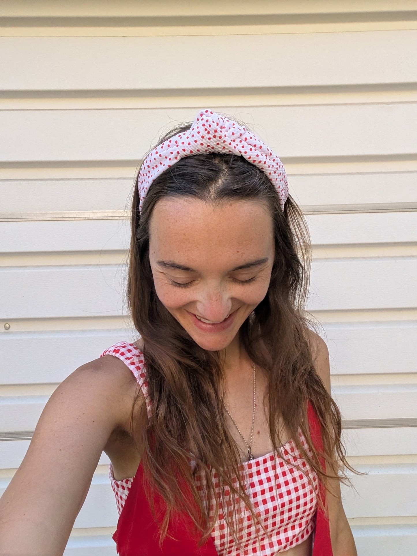 Speckled Red Structured Headband