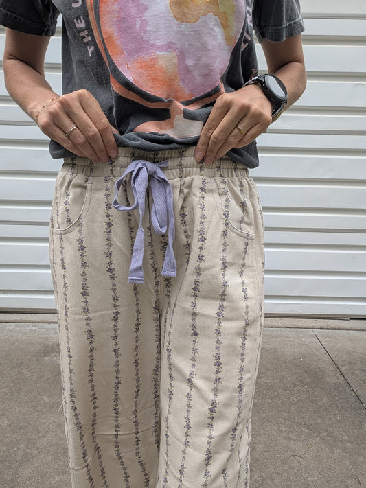 Lavender Mix Barrel Pants