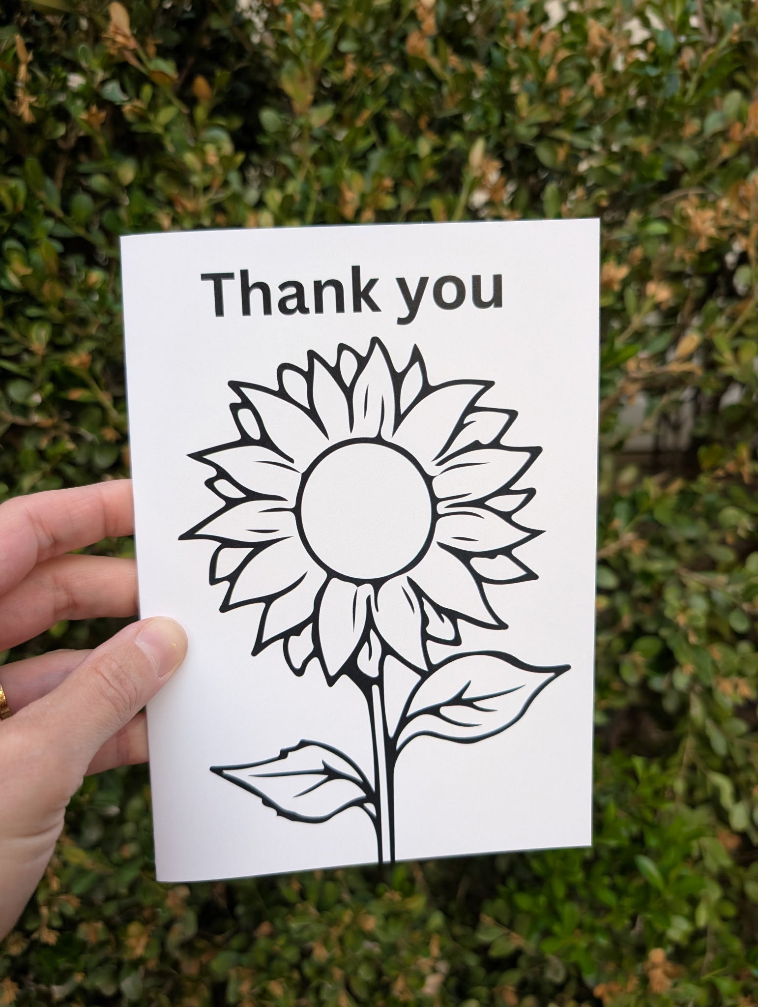 Color-Your-Own Sunflower "Thank You"