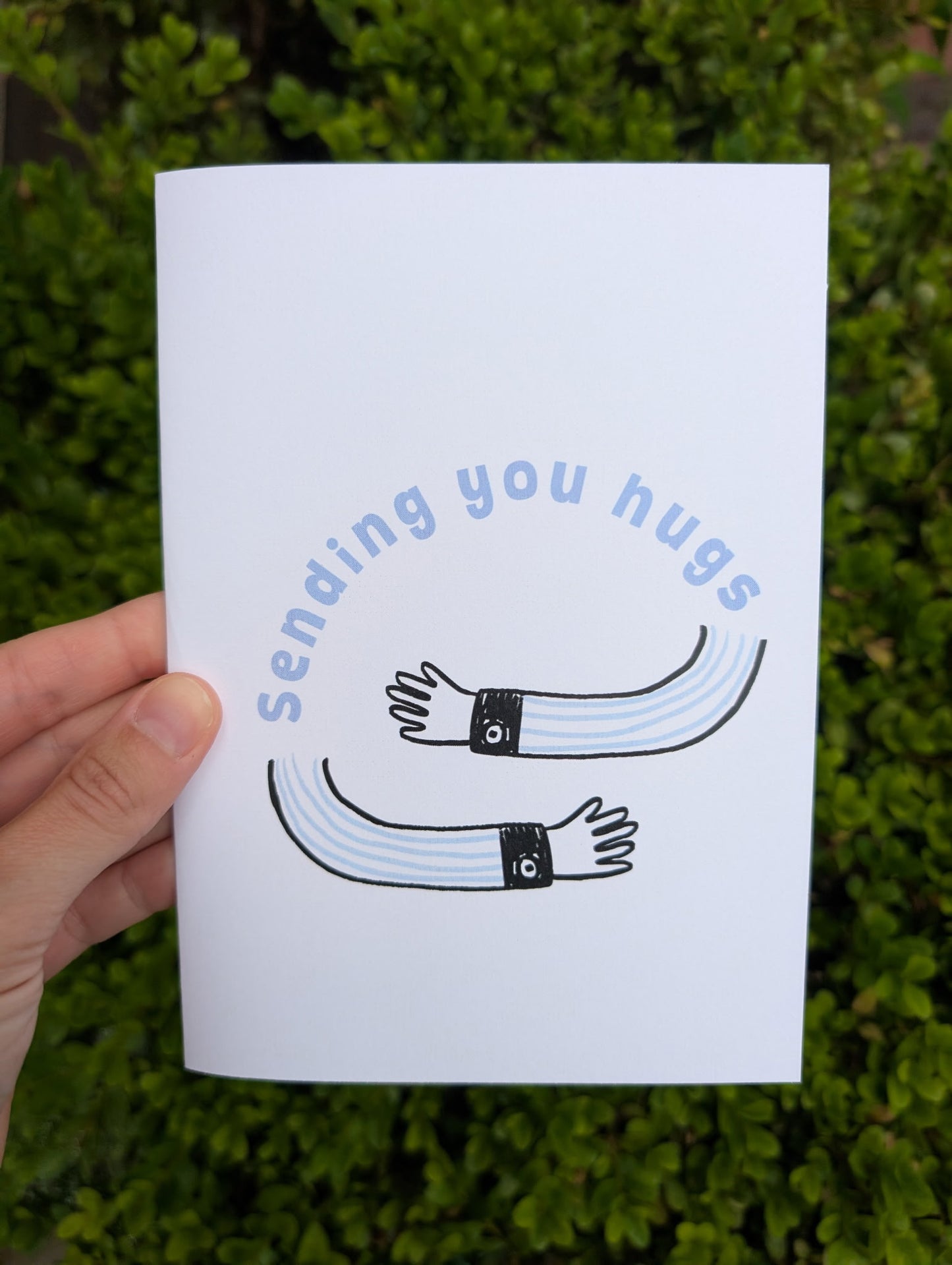 Sending you Hugs (blue) - Greeting Card