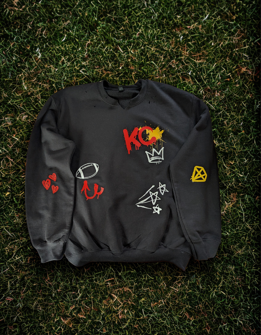 KC Graffiti Distressed Crew