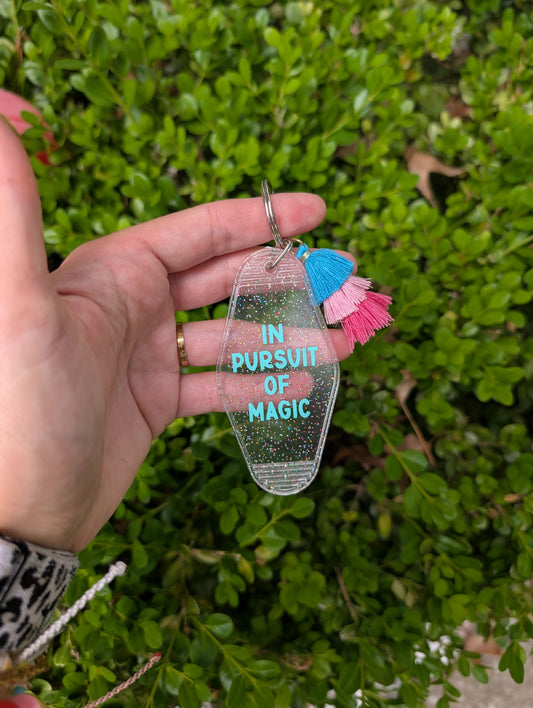 In Pursuit of Magic Glitter Motel Keychain