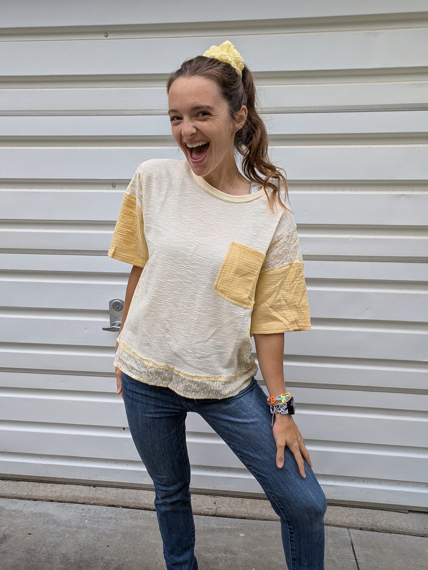 Sun-Drenched Mixed Media Tee