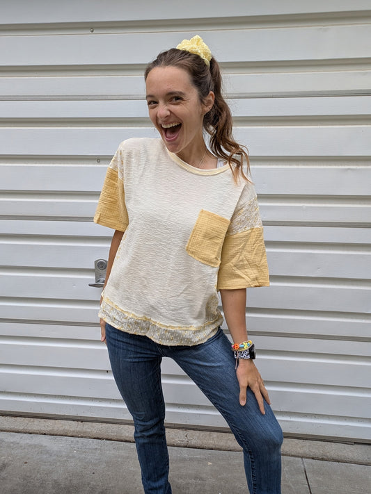 Sun-Drenched Mixed Media Tee