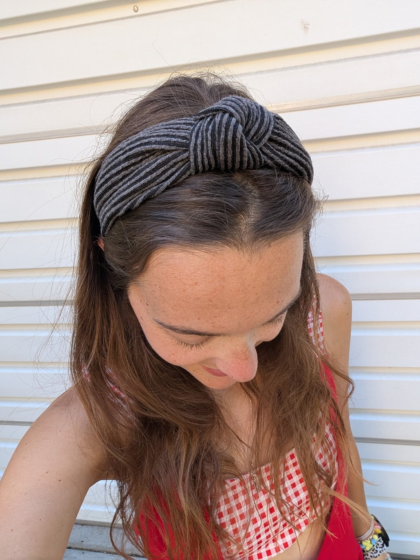 Charcoal Ribbed Structured Headband