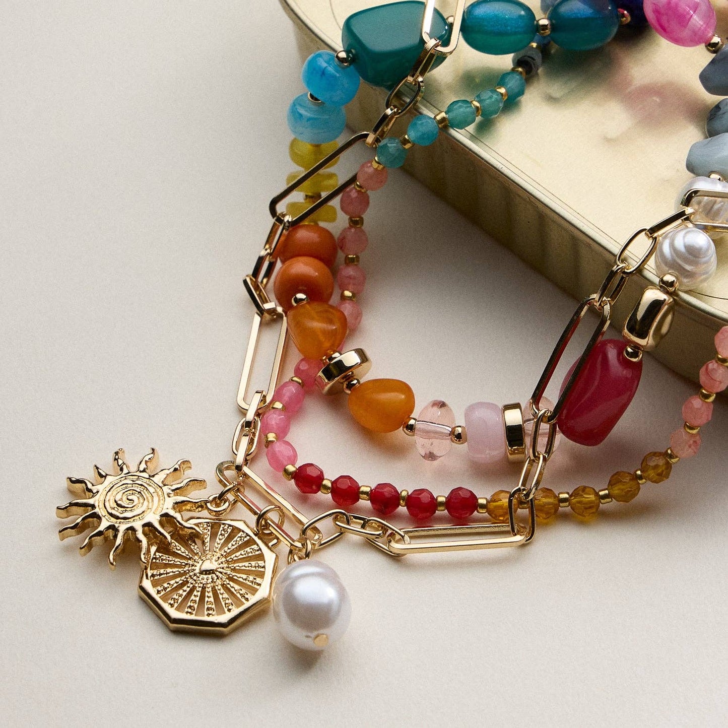 The Radiant Layered Charm Necklace - RESTOCK
