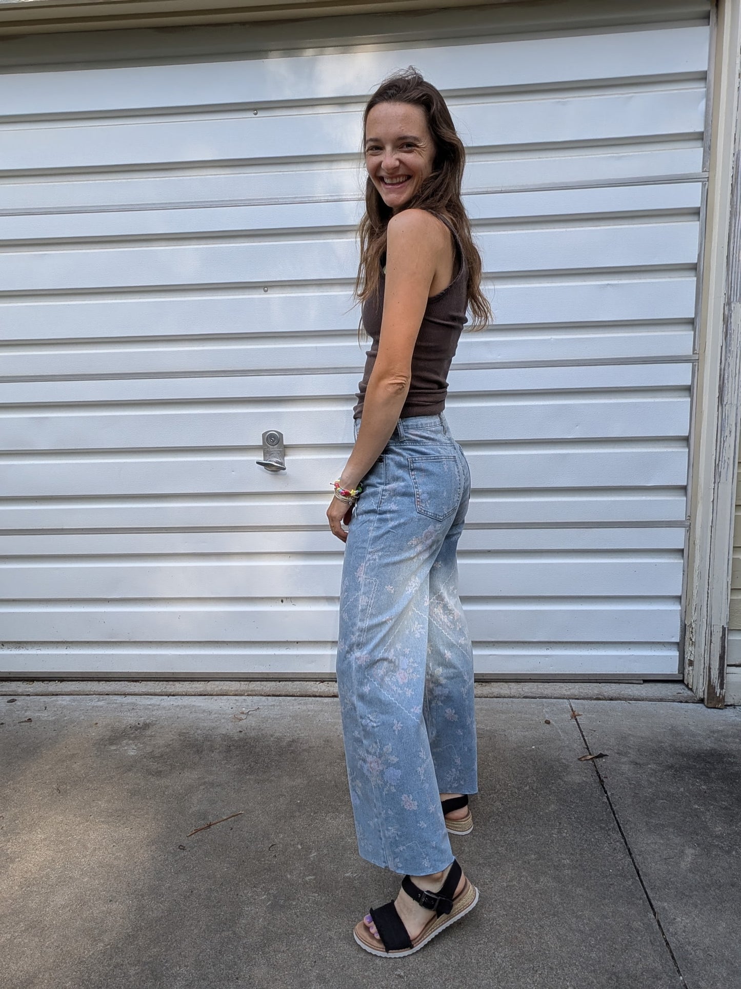 The Faded Memory Floral Denim Pants