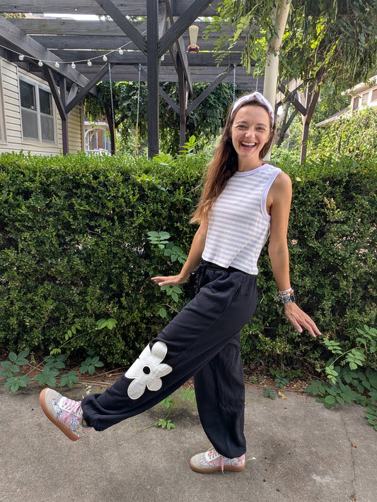 Daisy Daze Black Joggers