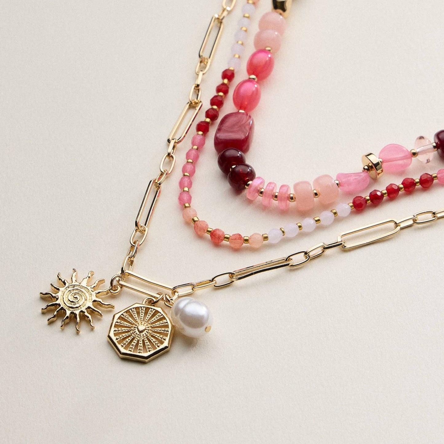 The Radiant Layered Charm Necklace - RESTOCK