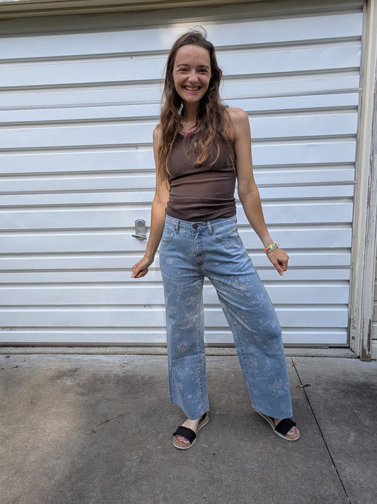 The Faded Memory Floral Denim Pants