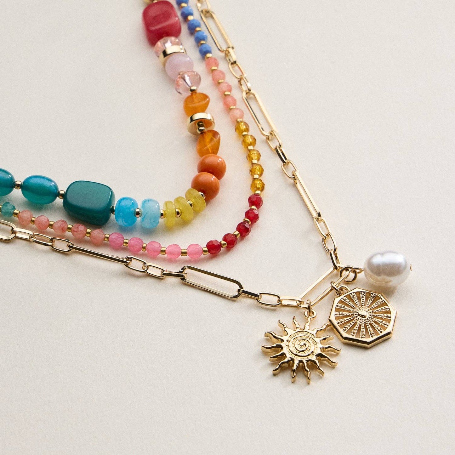 The Radiant Layered Charm Necklace - RESTOCK