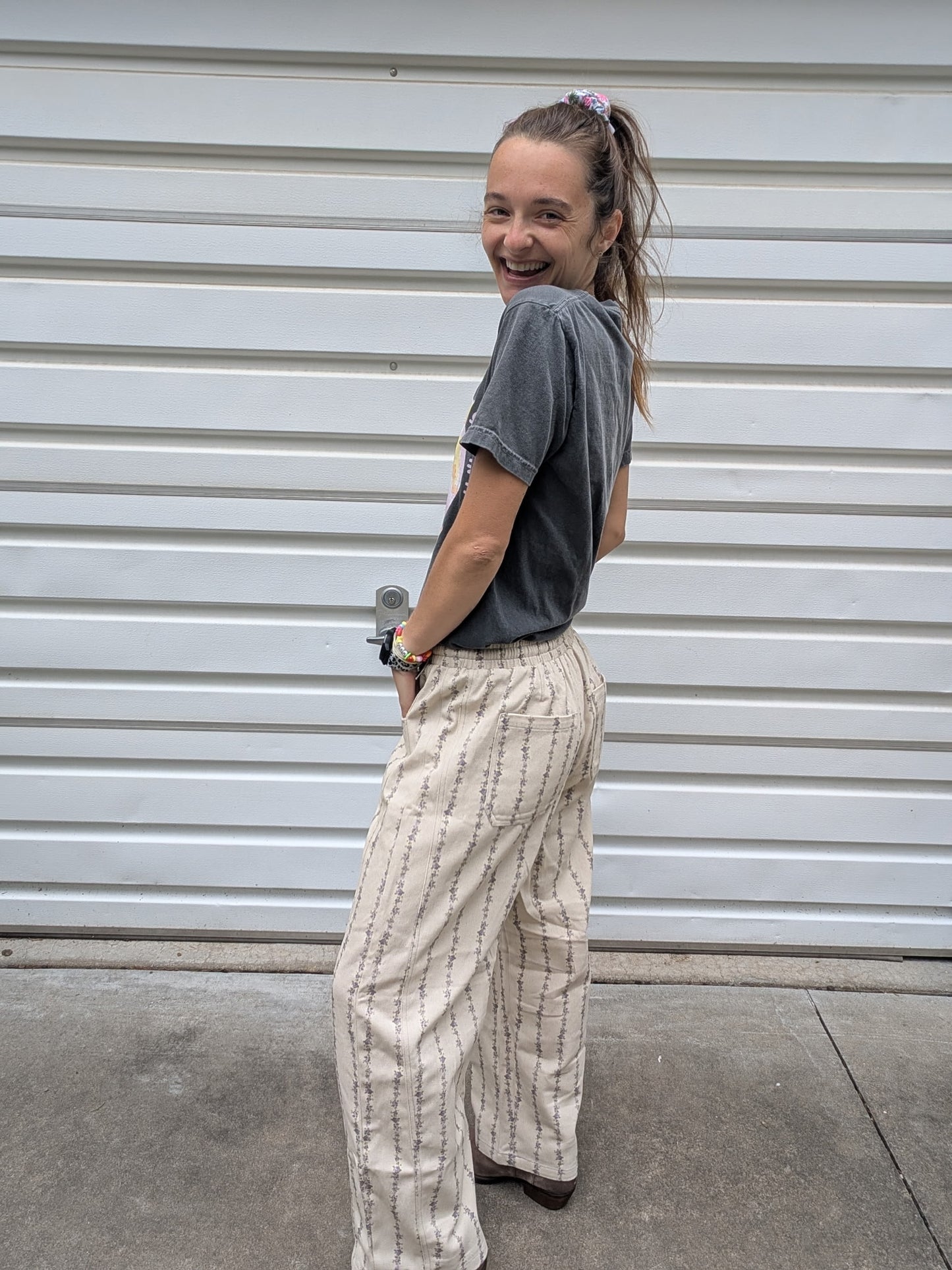 Lavender Mix Barrel Pants