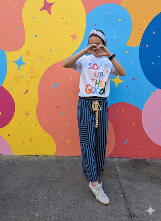 The Easy Stripe Wide Leg Pant