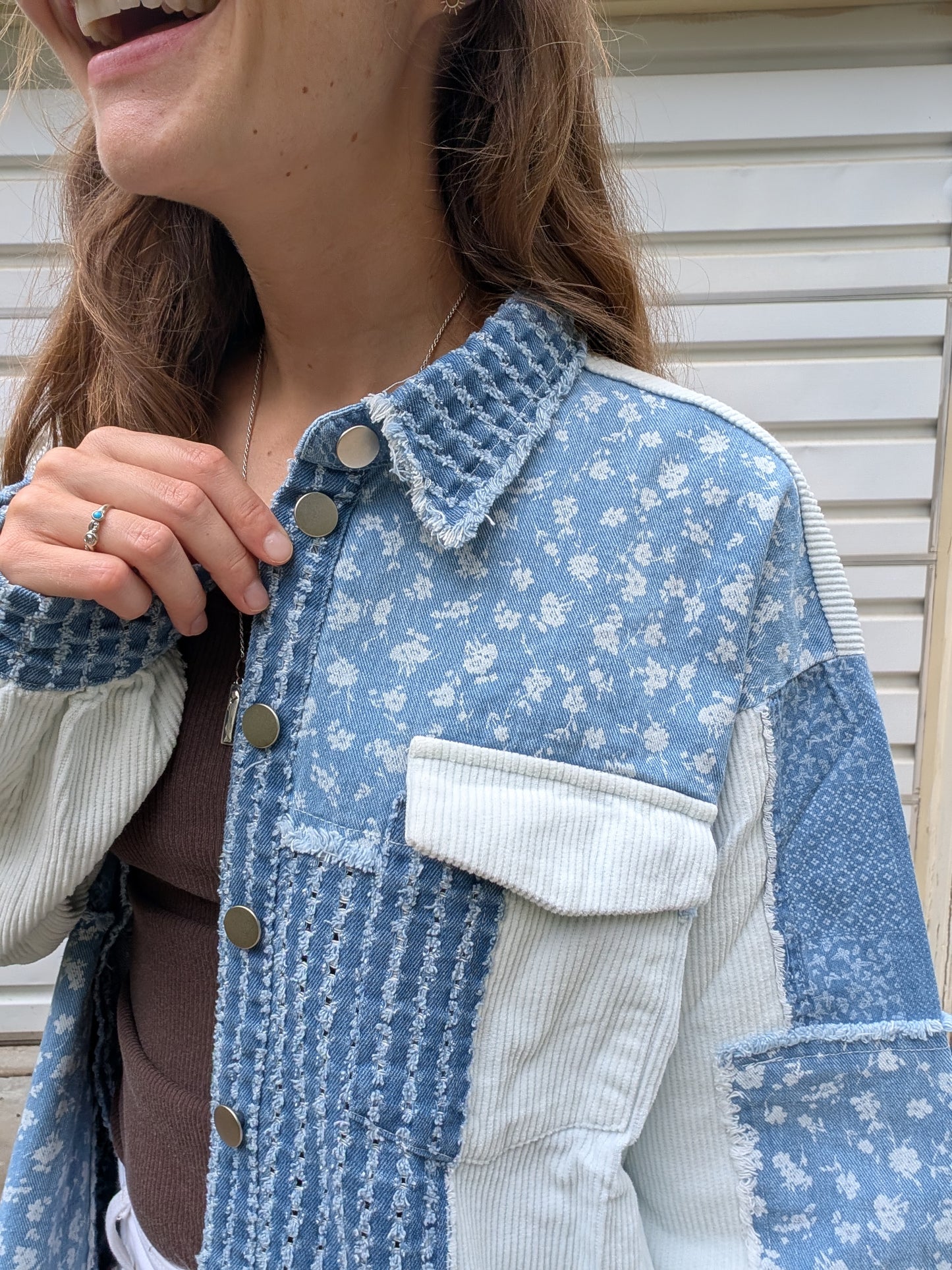 The Willow Patchwork Floral Shacket